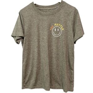 'You Matter' Graphic Print Short Sleeve Gray T-Shirt Women's Size Medium